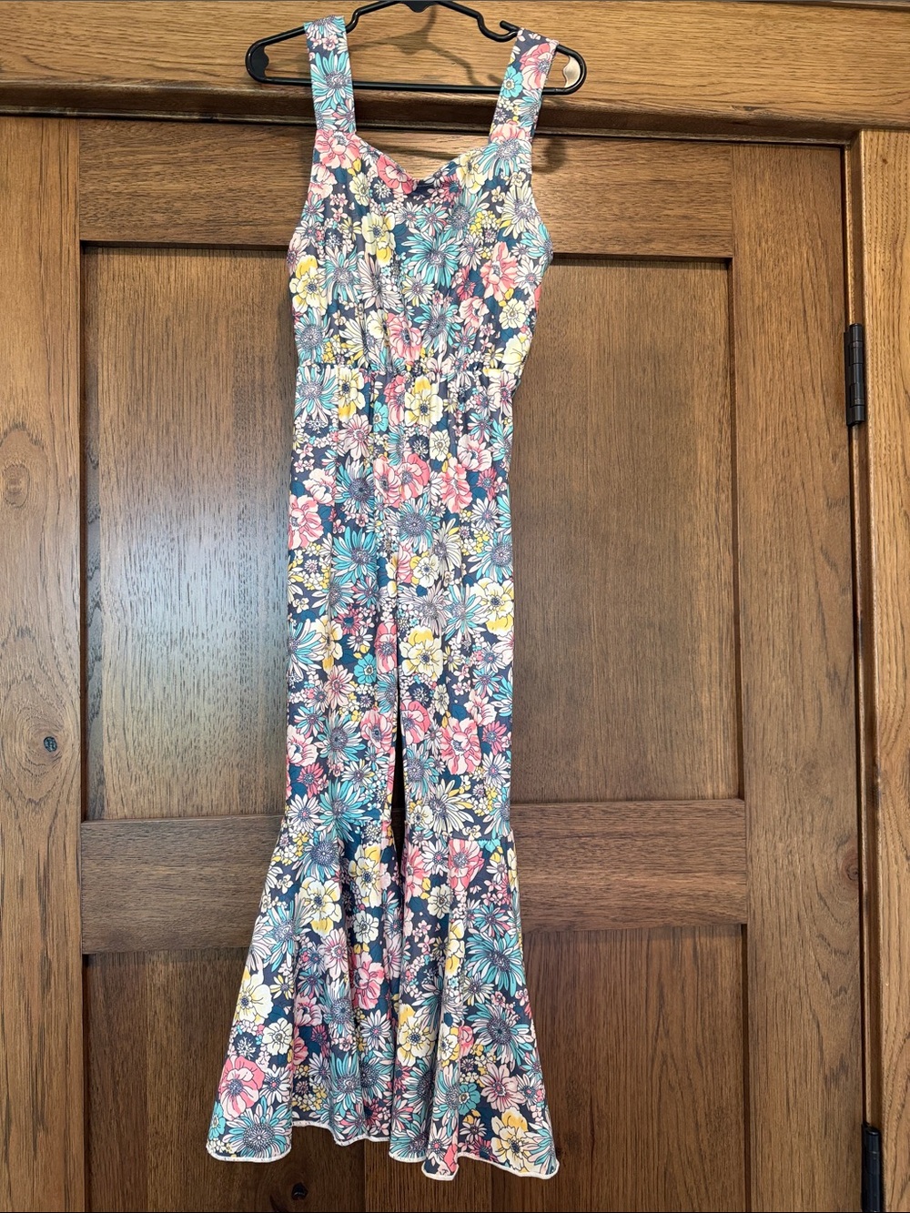Floral Jersey Knit Girls' One-Piece Romper - Navy Multi